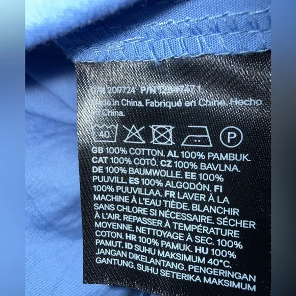 H&M Blue Long Sleeve Midi Dress- M - Picture 6 of 6